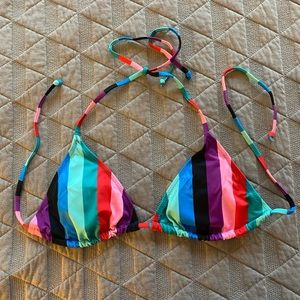 Multi-Colored Stripes Triangle Bikini Top
